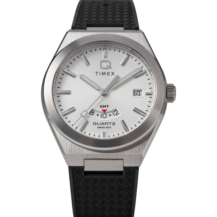 Timex Q-Timex Continental GMT 39mm Synthetic Rubber Strap Men's Watch, TW2Y12200UJ