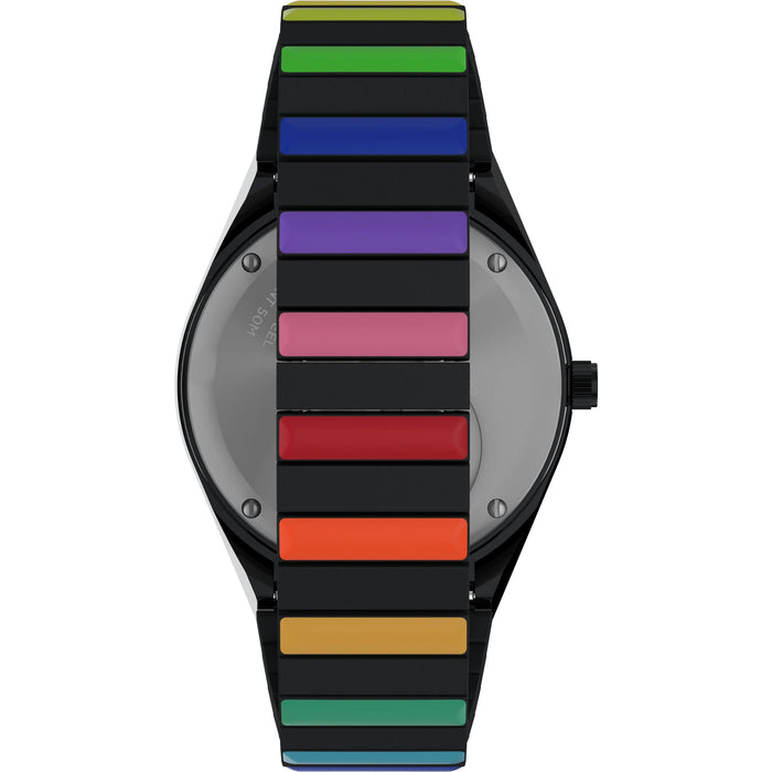 Timex Q-Timex Rainbow 36mm Stainless Steel Expansion Band Women's Watch, TW2V65900UJ