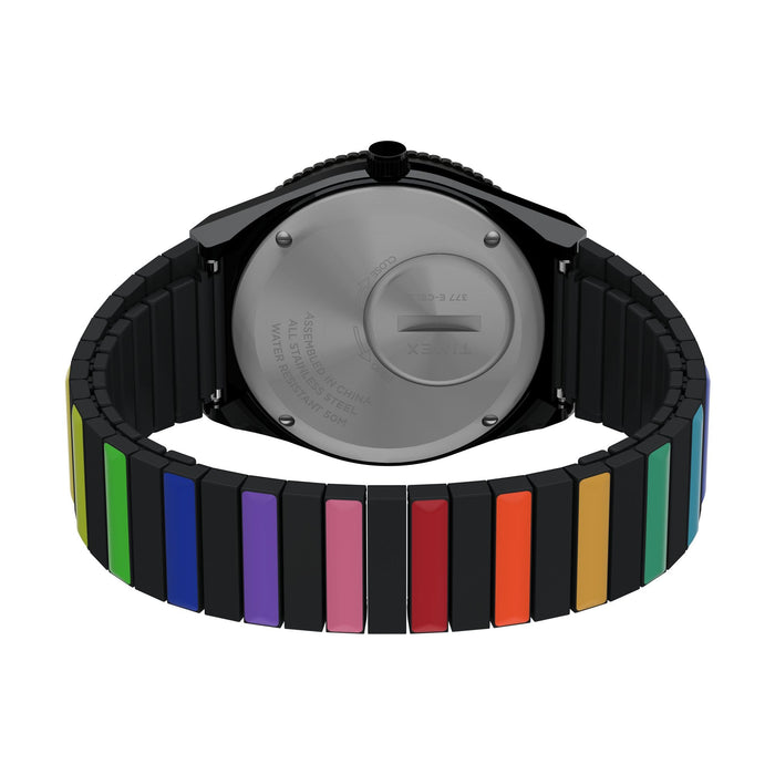Timex Q-Timex Rainbow 36mm Stainless Steel Expansion Band Women's Watch, TW2V65900UJ