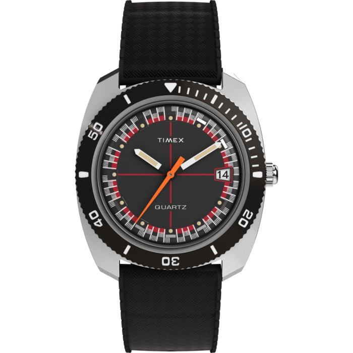 Timex Q-Timex Reissue 1971 Velocity 36mm Synthetic Rubber Strap Men's Watch, TW2W22400U9