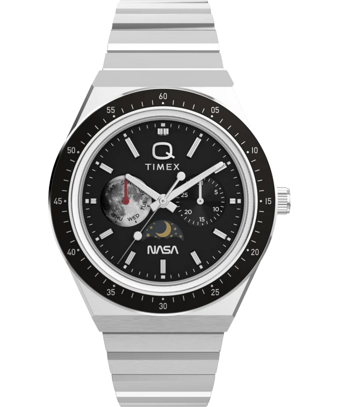 Timex Quartz Black Dial Multi-Function Stainless Steel Men's Watch, TW2Y56700UJ
