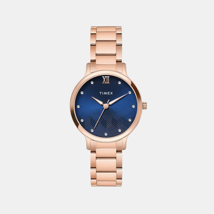 Timex Quartz Blue Dial Analog Stainless Steel Women's Watch, TWTL12310