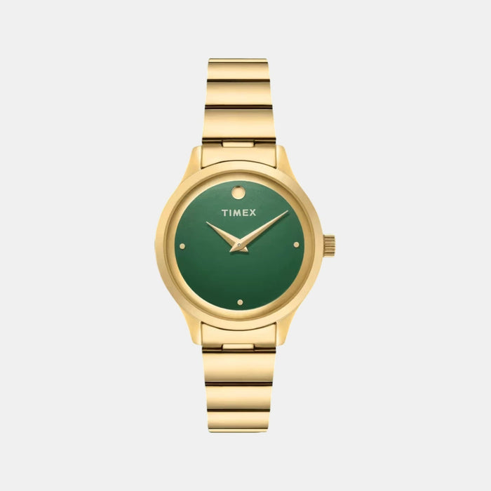 Timex Quartz Green Dial Analog Stainless Steel Women's Watch, TWTL13702