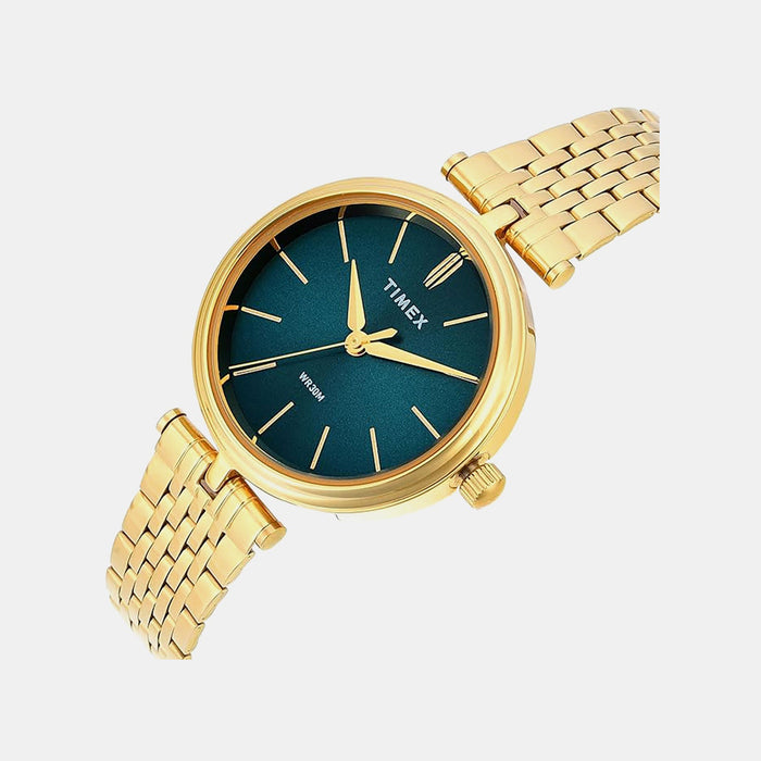 Timex Quartz Green Dial Analog Stainless Steel Women's Watch, TWTL14002
