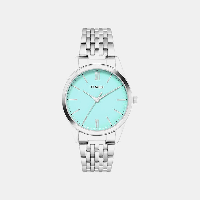 Timex Quartz Green Dial Analog Stainless Steel Women's Watch, TWTL14100