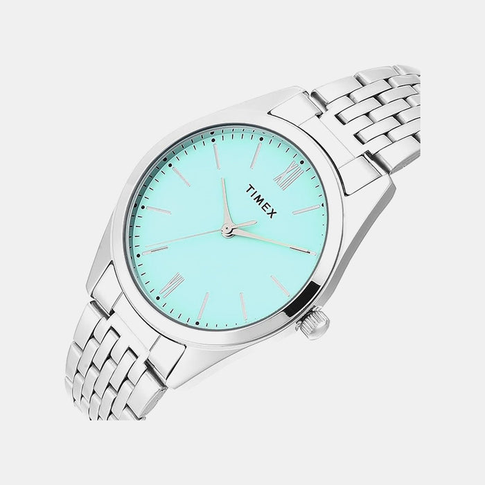 Timex Quartz Green Dial Analog Stainless Steel Women's Watch, TWTL14100
