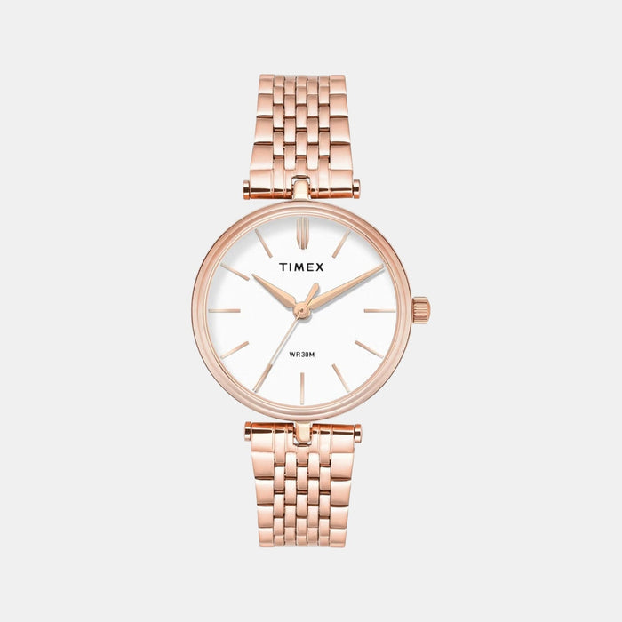 Timex Quartz White Dial Analog Stainless Steel Women's Watch, TWTL14001