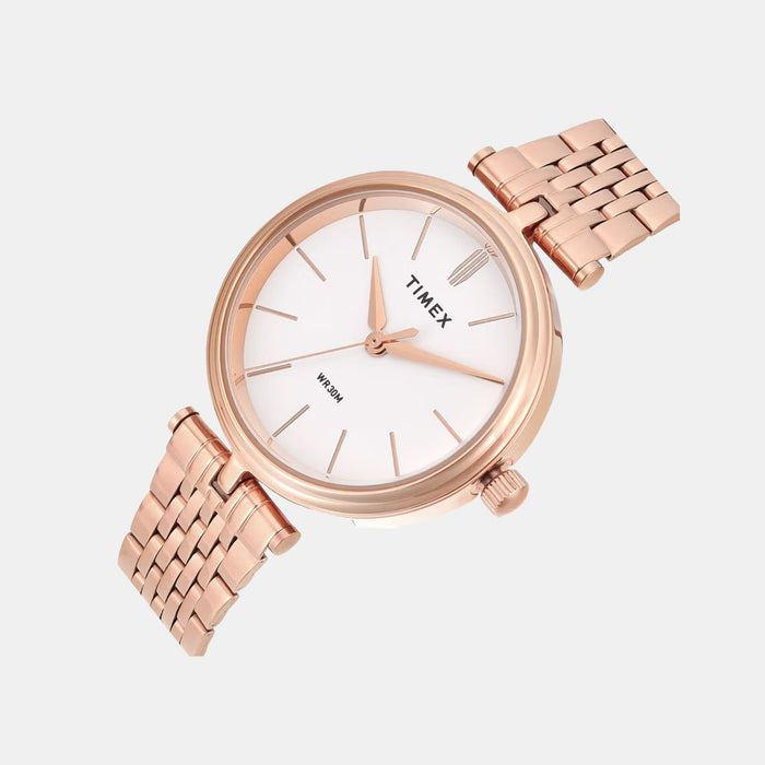 Timex Quartz White Dial Analog Stainless Steel Women's Watch, TWTL14001