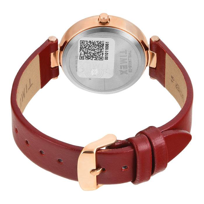 Timex Red Round Dial Analog Women's Watch, TWEL19205