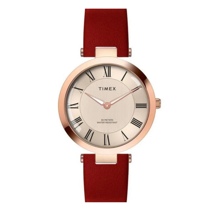 Timex Roman Rose Gold Dial Analog Women's Watch, TWEL19211