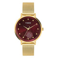 Timex Round Maroon Dial Analog Women's Watch, TWEL12923