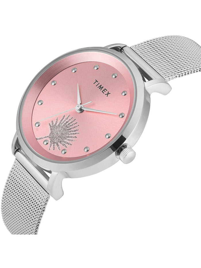 Timex Round Pink Dial Analog Women's Watch, TWEL12921