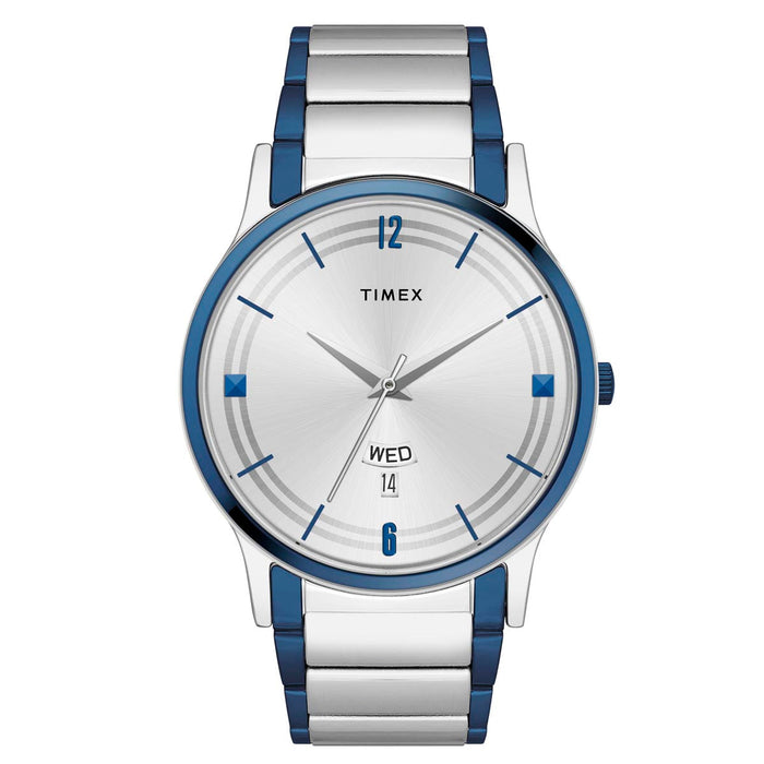 Timex Silver Dial Analog Stainless Steel Men's Watch, TW000R467