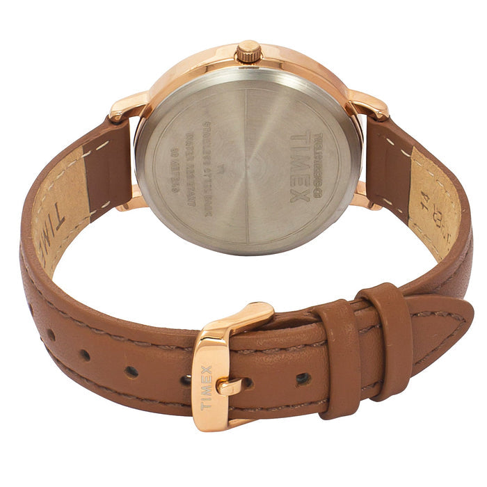 Timex Silver Round Dial Analog Women's Watch, TWEL19105