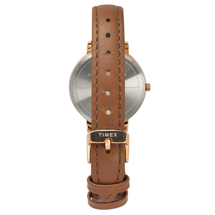 Timex Silver Round Dial Analog Women's Watch, TWEL19105