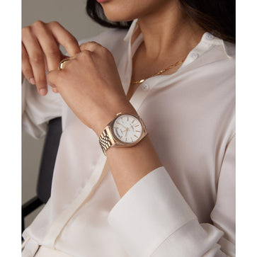 Timex Trend 36mm White Round Dial Analog Women's Watch, TW2W32200UJ