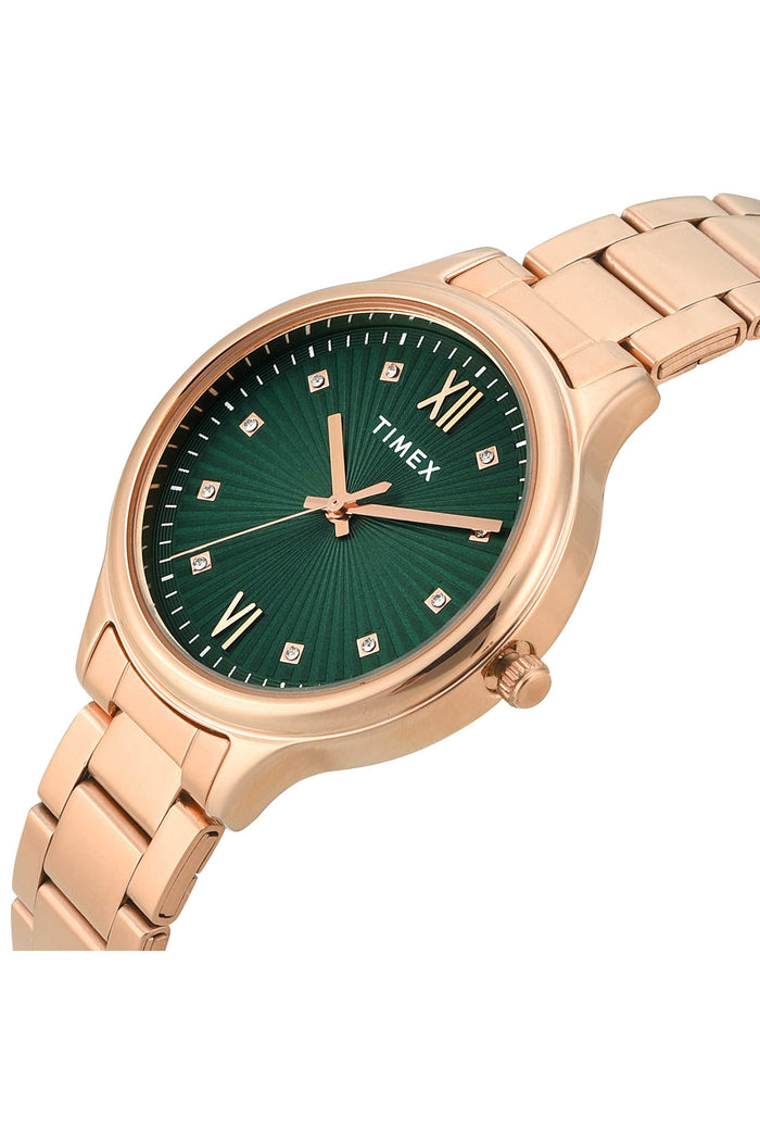 Timex Trendline Green Round Dial Analog Women's Watch, TWTL12115