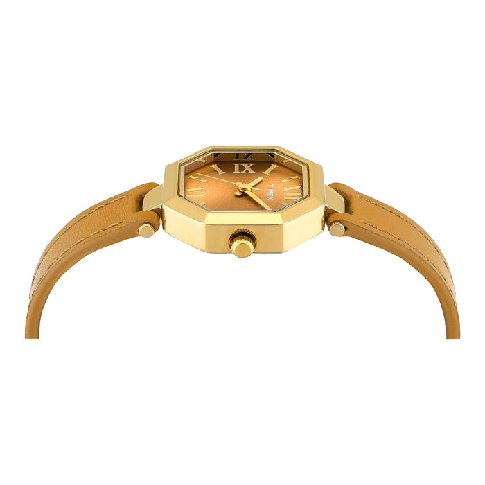 Timex Trendline Octagonal 26mm Yellow Dial Analog Women's Watch, TWEL26900