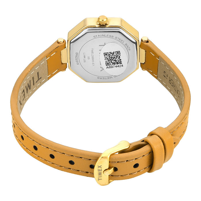 Timex Trendline Octagonal 26mm Yellow Dial Analog Women's Watch, TWEL26900
