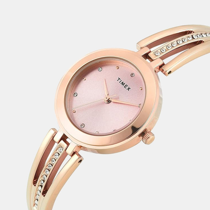 Timex Trendline Quartz Pink Dial Analog Brass Women's Watch, TWTL10323