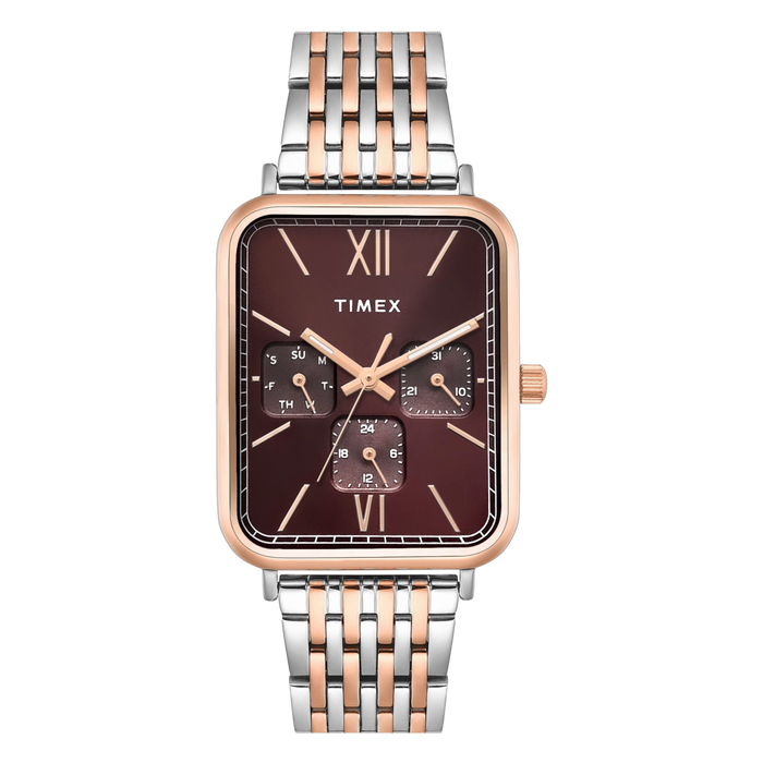 Timex Trendline Rectangle 30mm Brown Dial Analog Men's Watch, TWEG34601