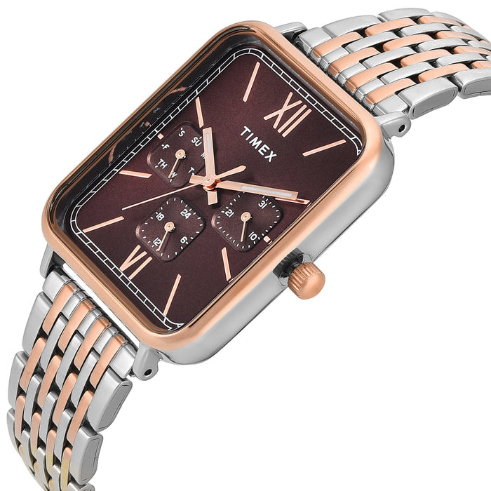 Timex Trendline Rectangle 30mm Brown Dial Analog Men's Watch, TWEG34601