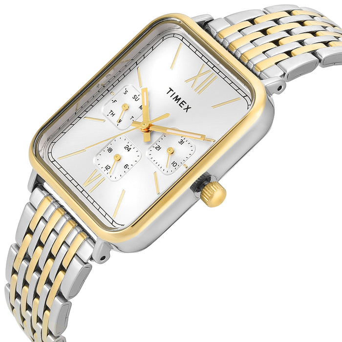 Timex Trendline Rectangle 30mm Silver Dial Analog Men's Watch, TWEG34602