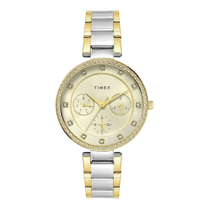 Timex Trendline Round 21mm Champagne Dial Analog Women's Watch, TWEL18711