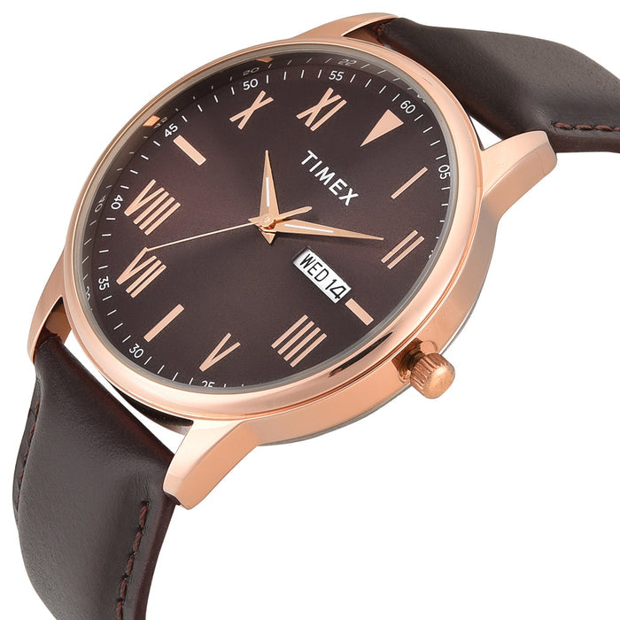 Timex Trendline Round 43mm Brown Dial Analog Men's Watch, TWTG12114