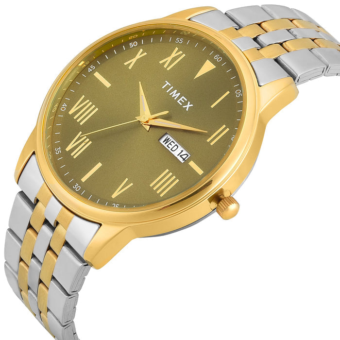 Timex Trendline Round 43mm Green Dial Analog Men's Watch, TWTG12115