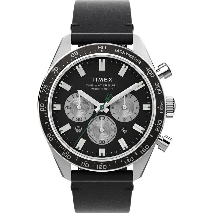 Timex Waterbury Chronograph 41mm Leather Strap Men's Watch, TW2V42500UJ