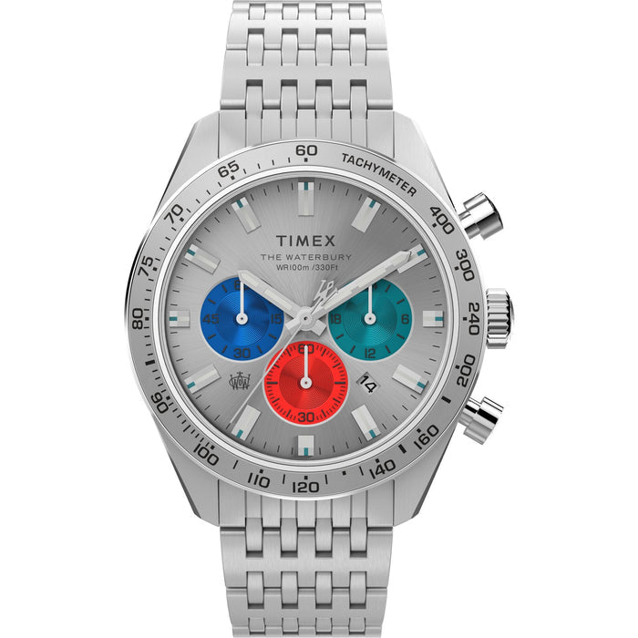 Timex Waterbury Chronograph 41mm Stainless Steel Bracelet Men's Watch, TW2V42400UJ