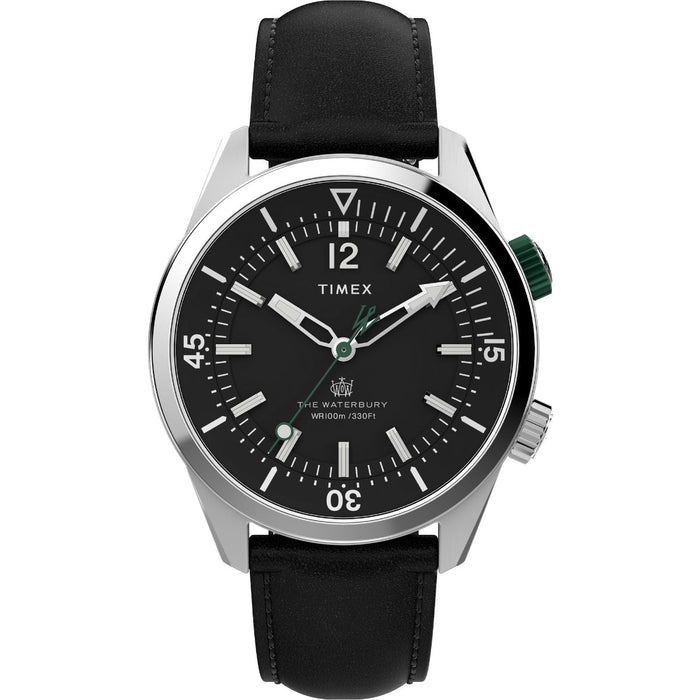 Timex Waterbury Dive 41mm Leather Strap Men's Watch, TW2V49800UJ