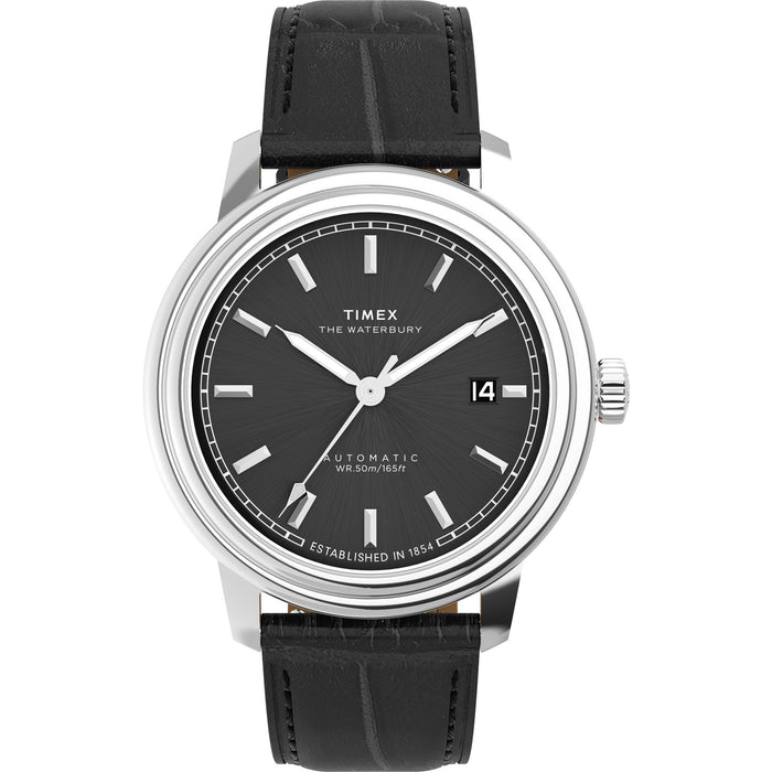 Timex Waterbury Metropolitan Automatic 41mm Leather Strap Men's Watch, TW2Y23000UJ
