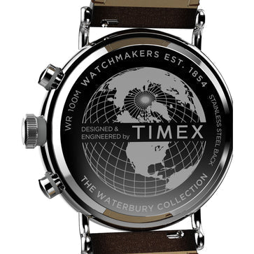 Timex Waterbury Standard 43mm Leather Strap Men's Watch, TW2W47300UJ