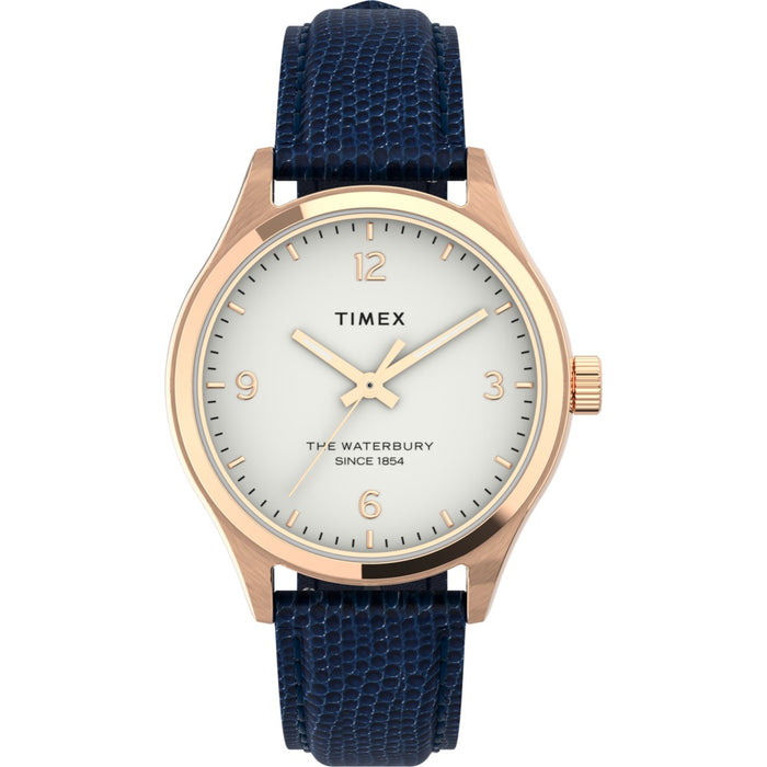 Timex Waterbury Traditional 34mm Leather Strap Women's Watch, TW2U97600UJ