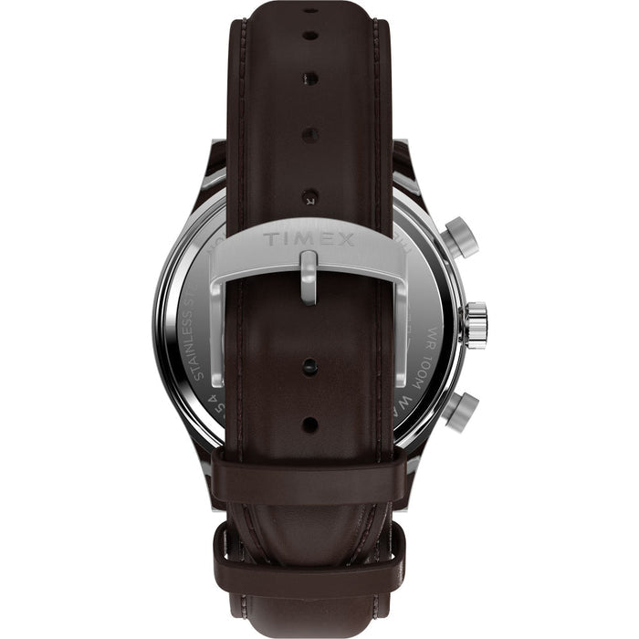 Timex Waterbury Traditional Fly Back Chronograph 43mm Leather Strap Men's Watch, TW2W47900UJ