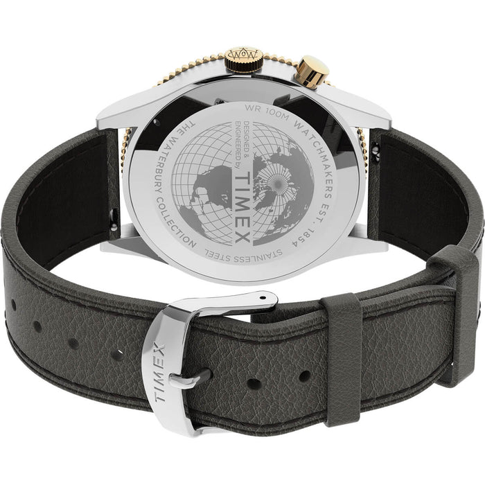 Timex Waterbury Traditional GMT 39mm Leather Strap Men's Watch, TW2U90500UJ