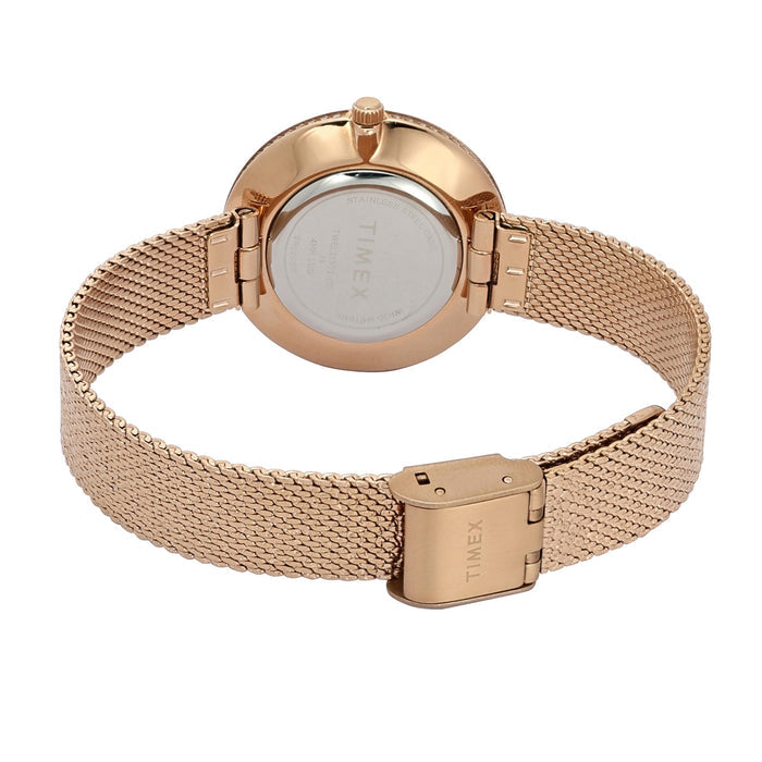 Timex White Round Dial Analog Women's Watch, TWEL21502