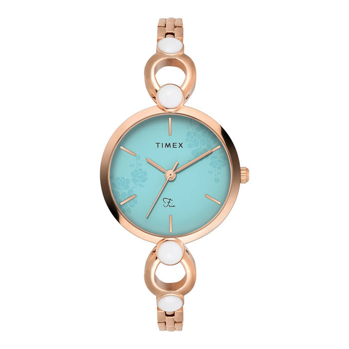 Timex Women Blue Round Dial Analog Women's Watch, TWEL18111