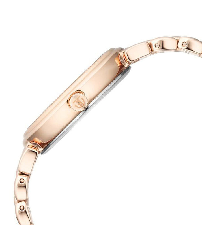 Titan Aura Quartz Analog Rose Gold Dial Rose Gold Stainless Steel Strap Women's Watch, 95242WM01