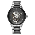 Titan Ceramic Fusion Automatic Black Dial Silver Dual-Toned Stainless Steel Bracelet Men's Watch, NT90174KD01