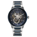 Titan Ceramic Fusion Automatic Blue Dial Silver Dual-Toned Stainless Steel Bracelet Men's Watch, NT90174KD02