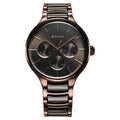 Titan Ceramic Fusion Multifunction Black Dial With Two Toned Color Stainless Steel Strap Men's Watch, 90148KD05