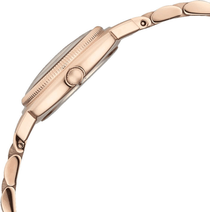 Titan Eminence Quartz Analog Red Dial Rose Gold Strap Women's Watch, 95366WM01