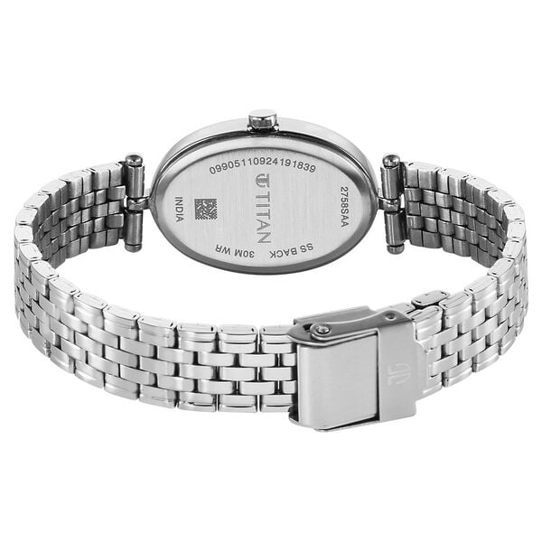 Titan Karishma Quartz Analog Beige Dial Silver Stainless Steel Strap Women's Watch, 2758SM01