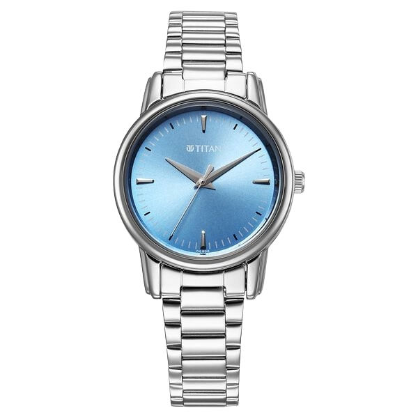 Titan Karishma Quartz Analog Blue Dial Silver Stainless Steel Strap Women's Watch, 2760SM02