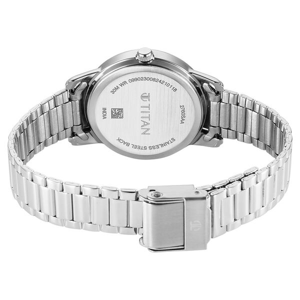 Titan Karishma Quartz Analog Blue Dial Silver Stainless Steel Strap Women's Watch, 2760SM02
