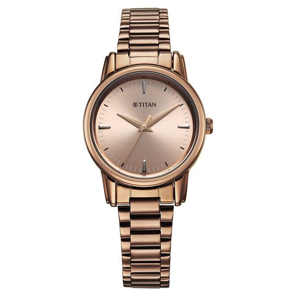 Titan Karishma Quartz Analog Brown Dial Brown Stainless Steel Strap Women's Watch, 2760QM02