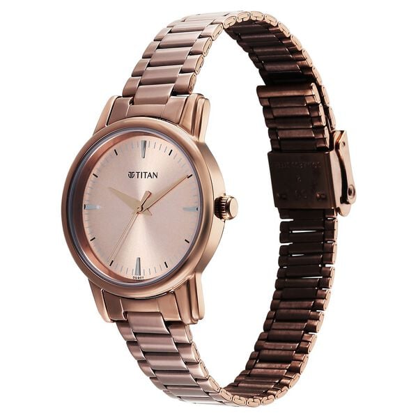 Titan Karishma Quartz Analog Brown Dial Brown Stainless Steel Strap Women's Watch, 2760QM02